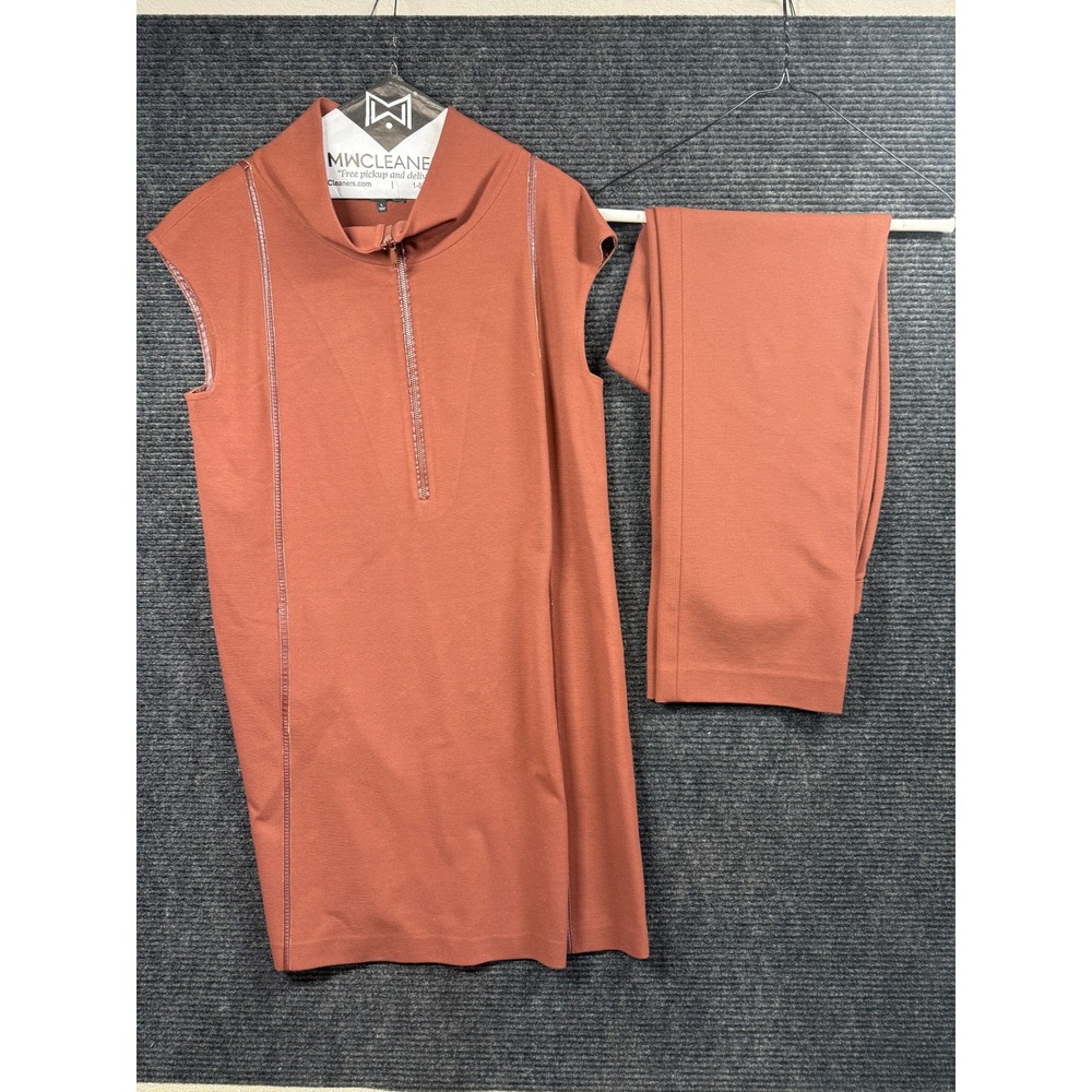 Lafayette 148 New‎ York Rust  2-Piece Tunic Pants Set Womens Large Distressed